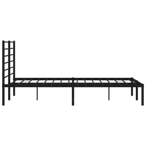 Sengeramme med sengegavl 160x200 cm metal sort