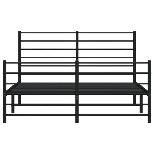 Sengeramme med sengegavl og fodgærde 140x200 cm metal sort
