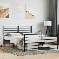 Sengeramme uden madras med fodgærde 160x200 cm sort