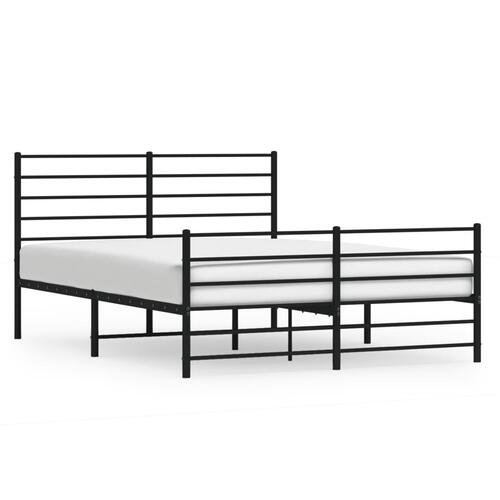 Sengeramme uden madras med fodgærde 160x200 cm sort