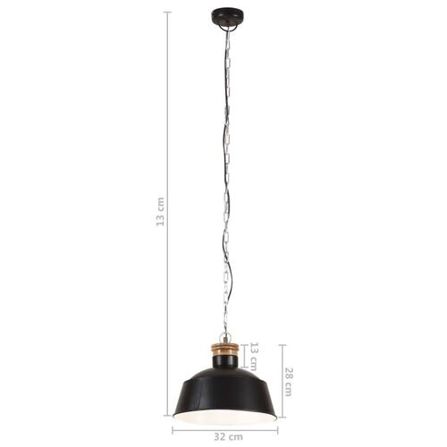 Industriel hængelampe 32 cm E27 sort