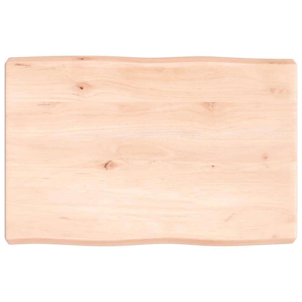 Bordplade 60x40x(2-6)cm naturlig kant ubehandlet massivt træ billede