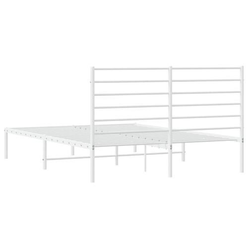 Sengeramme med sengegavl 120x190 cm metal hvid