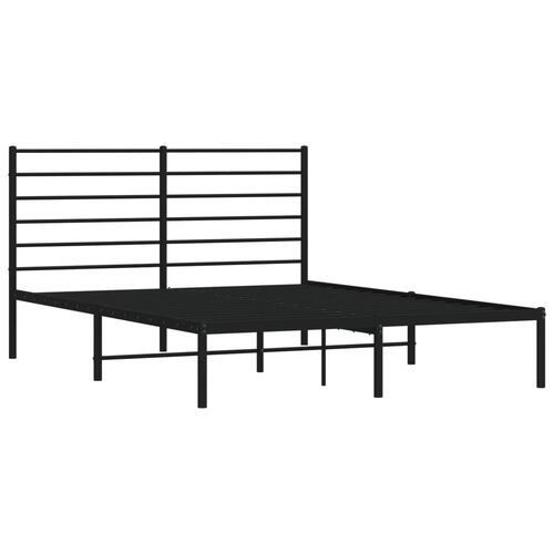 Sengeramme med sengegavl 135x190 cm metal sort