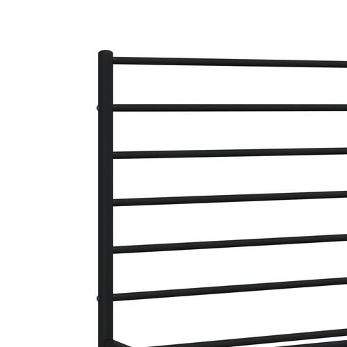 Sengeramme med sengegavl 135x190 cm metal sort