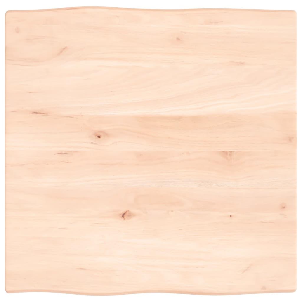 Bordplade 60X60X(2-6)Cm Naturlig Kant Ubehandlet Massivt Træ Naturfarvet - 60 x 60 x 2 cm