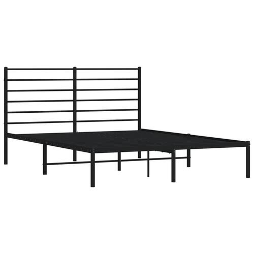 Sengeramme med sengegavl 150x200 cm metal sort