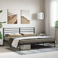 Sengeramme med sengegavl 180x200 cm metal sort