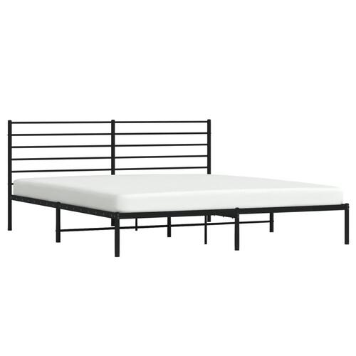 Sengeramme med sengegavl 180x200 cm metal sort