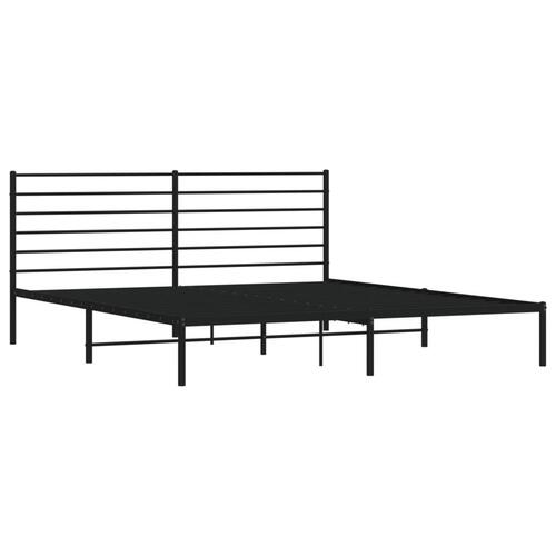 Sengeramme med sengegavl 180x200 cm metal sort