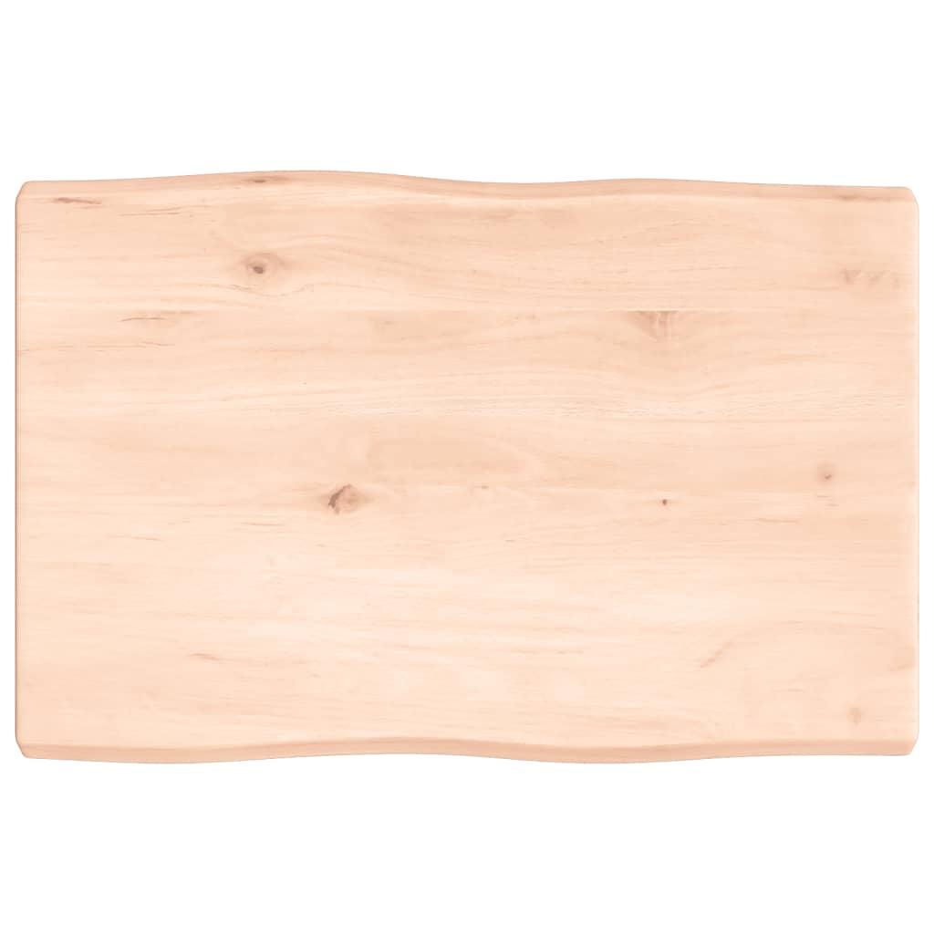 Bordplade 60x40x(2-4)cm naturlig kant ubehandlet massivt træ