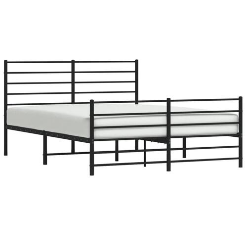 Sengeramme med sengegavl og fodgærde 150x200 cm metal sort