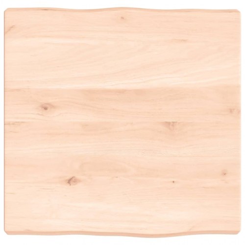 Bordplade 40x40x(2-4)cm naturlig kant ubehandlet massivt træ