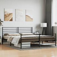 Sengeramme uden madras med fodgærde 180x200 cm sort