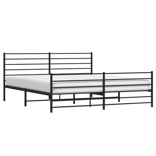 Sengeramme uden madras med fodgærde 180x200 cm sort