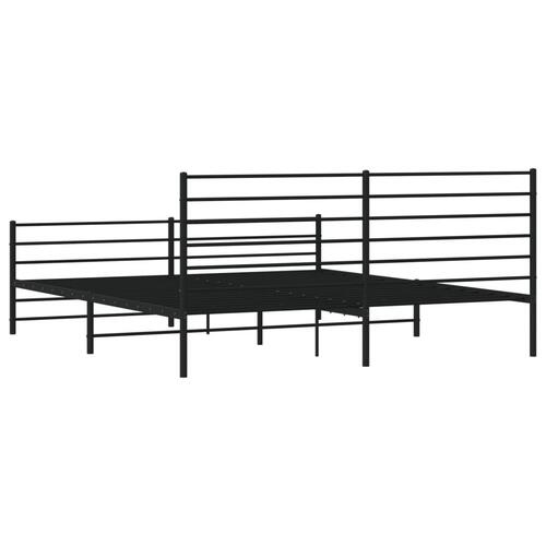 Sengeramme uden madras med fodgærde 180x200 cm sort