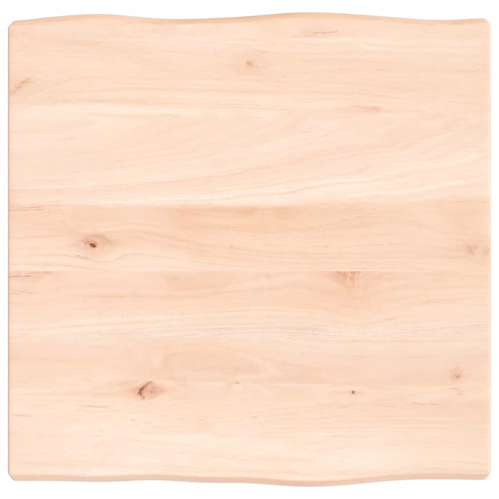 bordplade 40x40x2 cm naturlig kant ubehandlet massivt egetræ