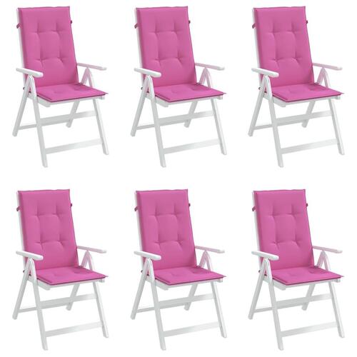 Stolehynder med høj ryg 6 stk. stof pink
