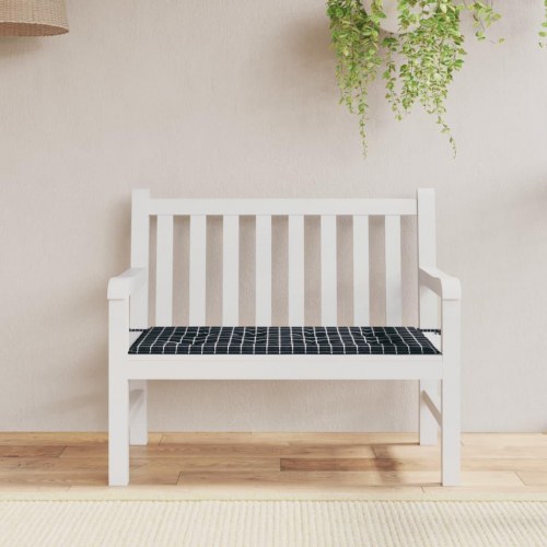 Hynde til havebænk 100x50x4 cm oxfordstof ternet sort