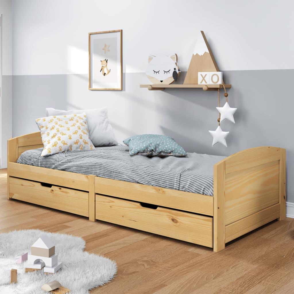 Daybed med to skuffer IRUN 90x200 cm massivt fyrretræ