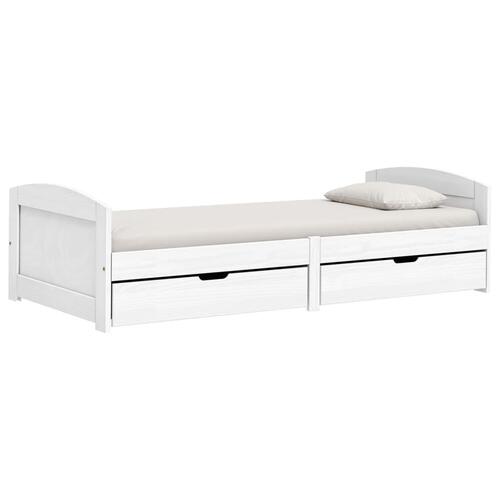 Daybed med to skuffer IRUN hvid 90x200 cm massivt fyrretræ