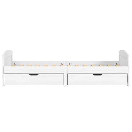 Daybed med to skuffer IRUN hvid 90x200 cm massivt fyrretræ