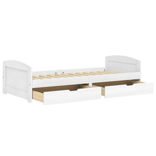 Daybed med to skuffer IRUN hvid 90x200 cm massivt fyrretræ