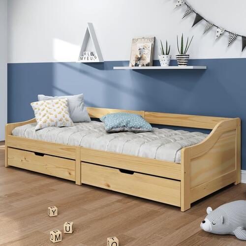 Daybed med to skuffer IRUN 90x200 cm massivt fyrretræ