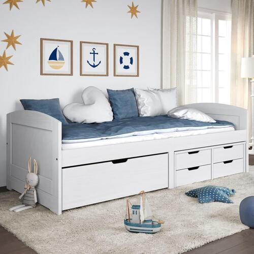 Daybed med fem skuffer IRUN hvid 90x200 cm massivt fyrretræ