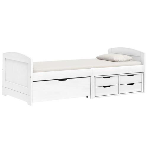 Daybed med fem skuffer IRUN hvid 90x200 cm massivt fyrretræ