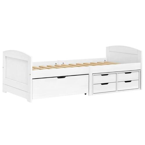 Daybed med fem skuffer IRUN hvid 90x200 cm massivt fyrretræ