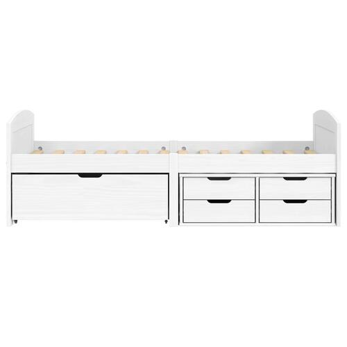 Daybed med fem skuffer IRUN hvid 90x200 cm massivt fyrretræ