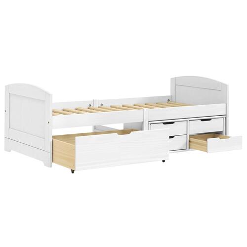 Daybed med fem skuffer IRUN hvid 90x200 cm massivt fyrretræ