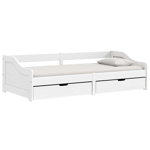 Daybed med to skuffer IRUN hvid 90x200 cm massivt fyrretræ