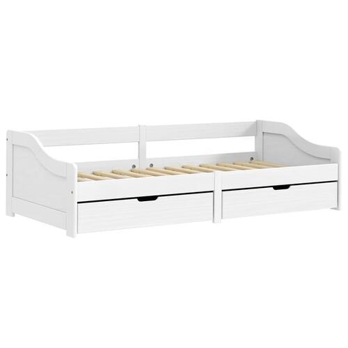 Daybed med to skuffer IRUN hvid 90x200 cm massivt fyrretræ