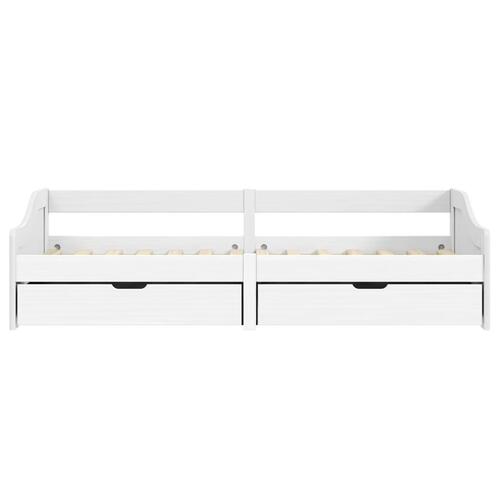 Daybed med to skuffer IRUN hvid 90x200 cm massivt fyrretræ