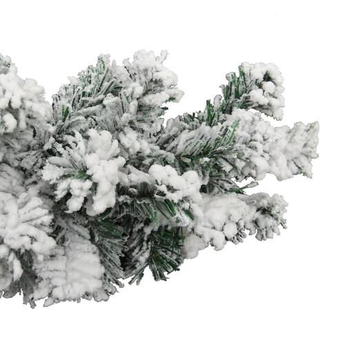 Juleguirlande med puddersne 10 m PVC grøn