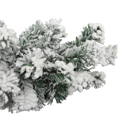Juleguirlande med puddersne 20 m PVC grøn