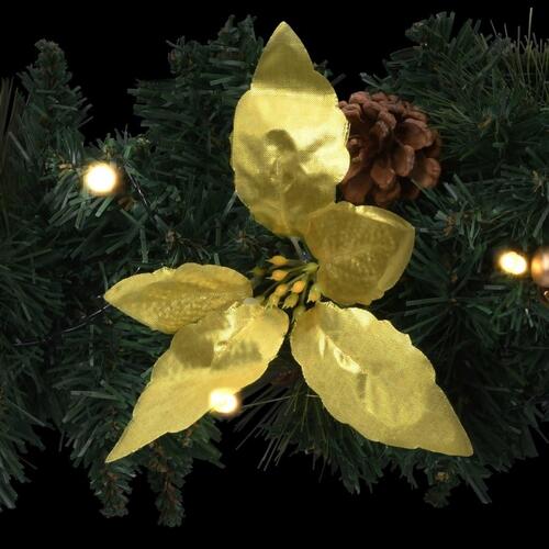 Juleguirlande med LED-lys 2,7 m PVC grøn