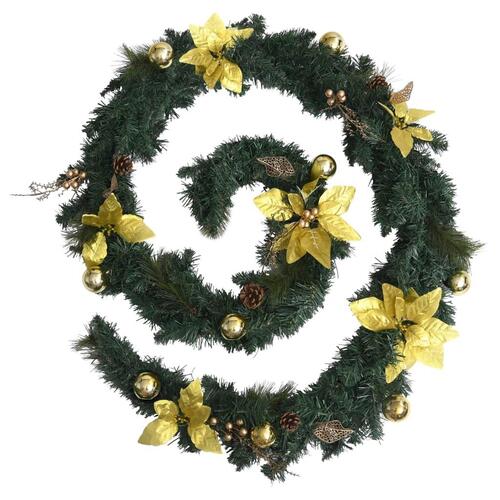 Juleguirlande med LED-lys 2,7 m PVC grøn