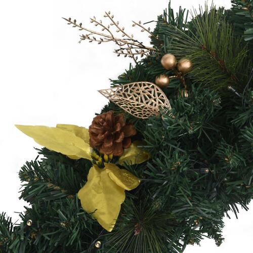 Juleguirlande med LED-lys 2,7 m PVC grøn