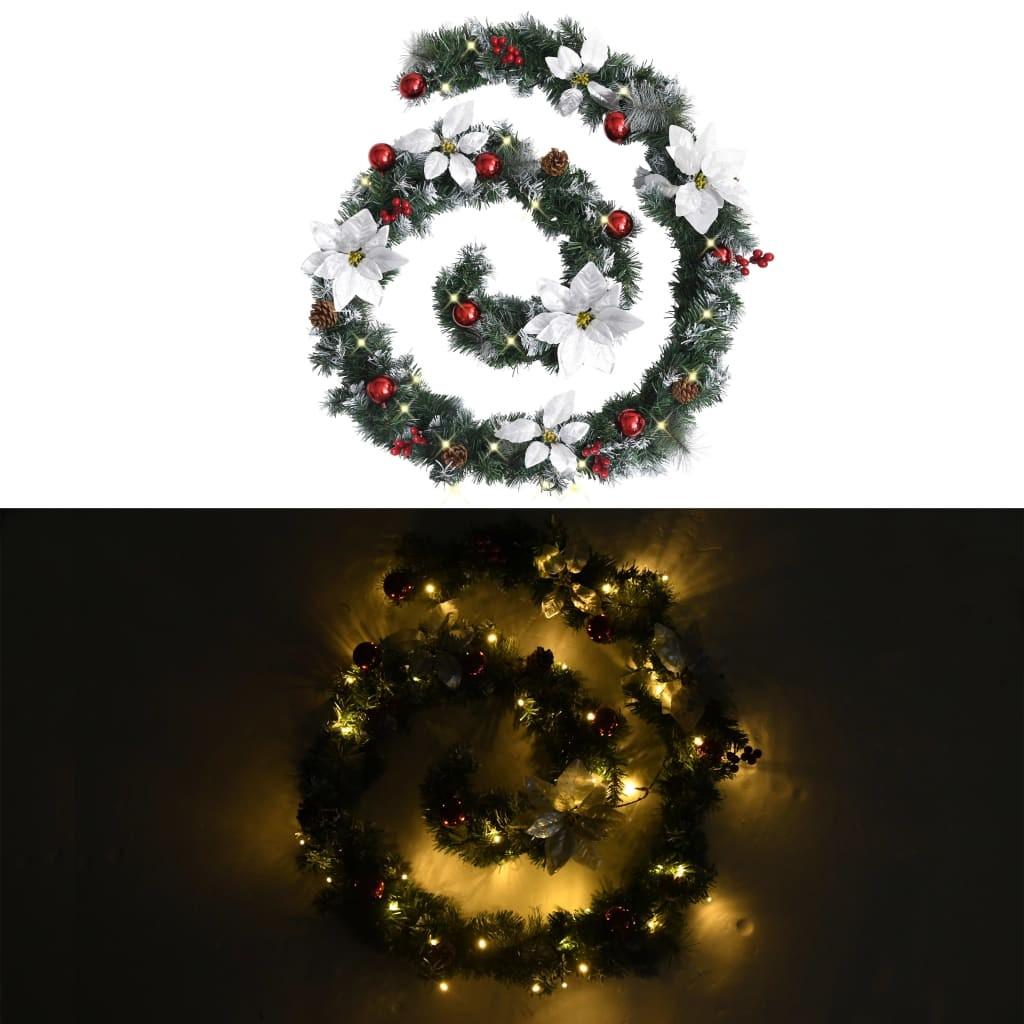 Juleguirlande med LED-lys 2,7 m PVC grøn