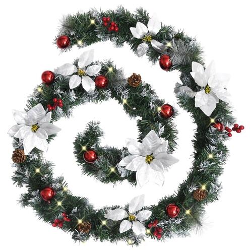 Juleguirlande med LED-lys 2,7 m PVC grøn
