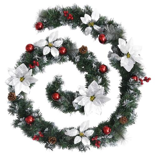 Juleguirlande med LED-lys 2,7 m PVC grøn