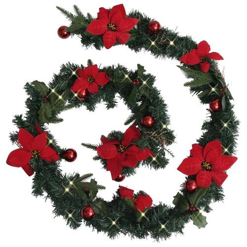 Juleguirlande med LED-lys 2,7 m PVC grøn