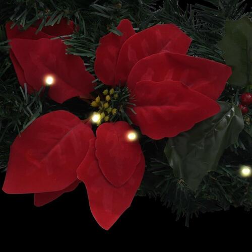 Juleguirlande med LED-lys 2,7 m PVC grøn