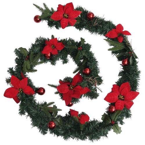 Juleguirlande med LED-lys 2,7 m PVC grøn