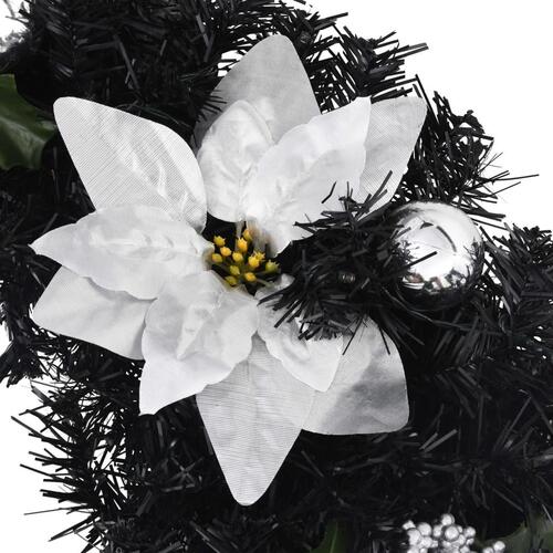 Juleguirlande med LED-lys 2,7 m PVC sort