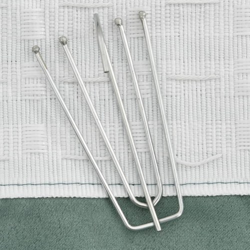 Mørklægningsgardiner med kroge 2 stk., hør-look 140×245 cm - grøn