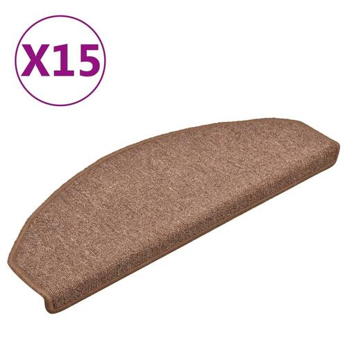 Trappemåtter 15 stk. 65x24x4 cm brun